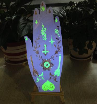 China Body Art Temporary Glow In The Dark Fake Tattoos Stickers Custom Printed for sale