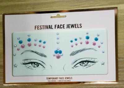 China Customized Size Face Gem Rhinestone Tattoo Stickers Skin Safe Non Toxic for sale