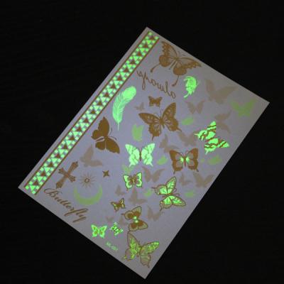 China Butterfly Luminous Glow In The Dark Temporary Tattoos Different Patterns for sale