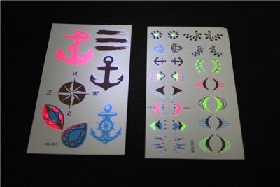 China Water Transfer Body Art Neon Temporary Tattoo Stickers Custom Designs Long Lasting for sale