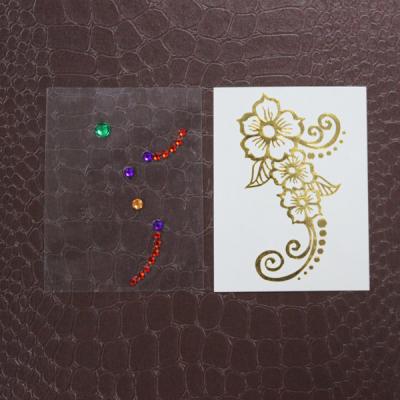 China Gold Foil Body Makeup Rhinestone Tattoo Stickers With Crystal Waterproof for sale