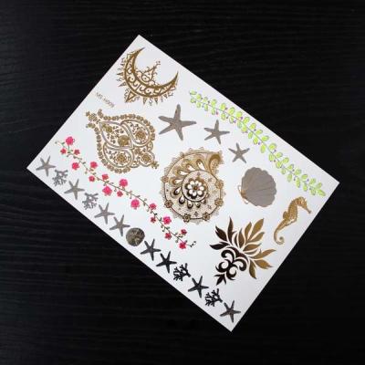 China Colorful Golden Temporary Hair Tattoos Stickers Design For Kids / Adults for sale