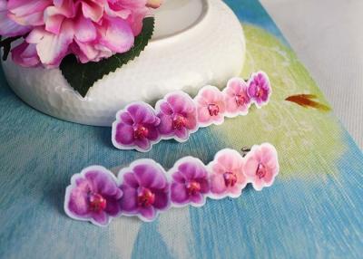 China Simple Design Girls Butterfly Hair Clips Jewelry Pink / Purple Color for sale