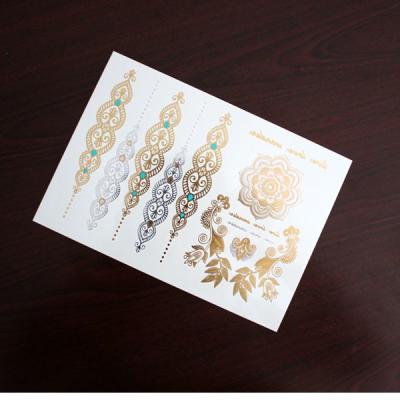 China Personalized Temporary Metallic Tattoo Stickers , Fashion Metallic Fake Tattoo Stickers for sale