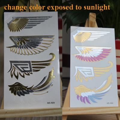 China Photochromic Glow In The Dark Temporary Tattoos , UV Effect Temporary Neck Tattoos for sale