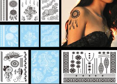 China Childrens Temporary Black Henna Tattoo Stickers Beautiful Patterns Waterproof for sale