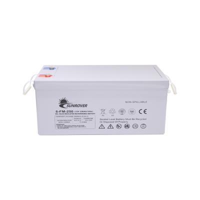 China Solar System Solar Energy Battery Systems Storage Deep Cycle 12V 250Ah Lead Acid Batteries for sale