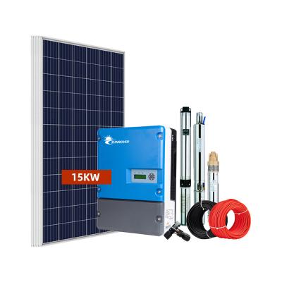 China Commercial Solar Water Pump System 15kw 20hp Solar Pump Kit for sale