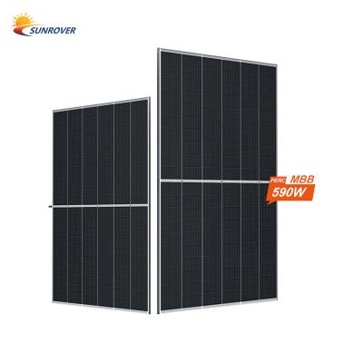 China hot sale solar powered painel 590w 580w 590w bifacial sunrover solar panel system price 590watt solar paneles twill precio for sale