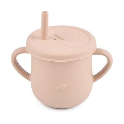 China Cute creative environmental protection BPA anti-drop wheat straw children training silicone mini mini cup kettle cup with lid for sale