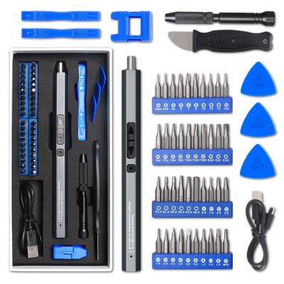 China LED Light Electric Screwdriver Set 50 in 1 Screw Bit Type-C Left Data Screwdriver Kit Household Repair Laptop Power Precision Tool for sale