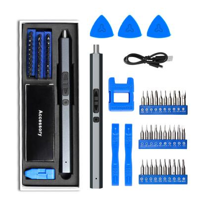 China LED Light 39 in 1 Precision Electric Screwdriver Set Type-C Driver Data Port Screwdriver Kit Household Repair Laptop Screw Kit for sale