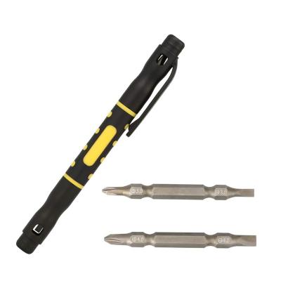 China Custom High Hardness Logo Two Double-End Bit Household Slotted Phillips Pocket Pen Screwdriver Gift Ads Tool Promotion for sale