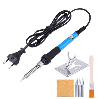 China 60W 220V Temperature Electric Soldering Iron Adjustable Solder Tips Brush Repair Kit Adjustable Tool Kit for sale