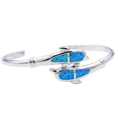 China Dolphin Jumping Opal Bangle Bracelet For Gift Hawaii Summer Beach TRENDY Jewelry for sale