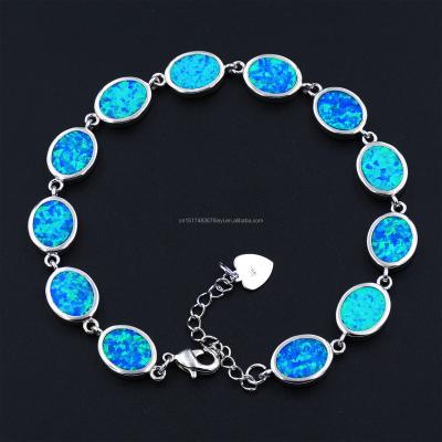 China CLASSIC Orange White Orange Oval Fire Opal Wrist Bracelet Ocean Blue Shape From Manufacturer Wholesale Fashion Jewelry for sale