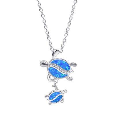 China Mom Cute Baby Turtle Sea Swimming Jewelry Beach Summer Fashion Pendant Necklace for sale