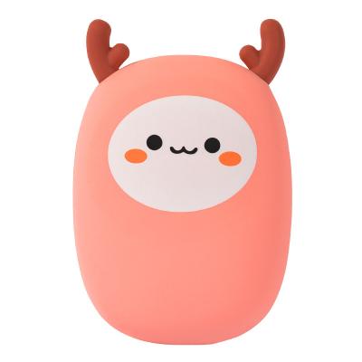 China Wholesale-Reusable Silicone Hand Warmer Reindeer Key Chain Cartoon Reindeer Hand Cover Portable Pocket Small Durable Safe Natural Warmer Heat for sale