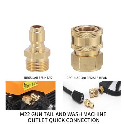 China Brass Car Wash Accessories M22 Adapter For Car Washing Machine High Pressure Washer Water Outlet Set Quick Connect Kits Car Cleaning for sale