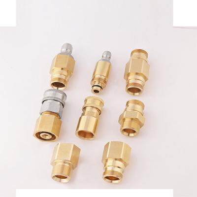 China Car Wash Accessories Brass Adapter For High Pressure Joint Connect Between New And Old Style For Car Wash Gun And Hose Car Cleaning for sale