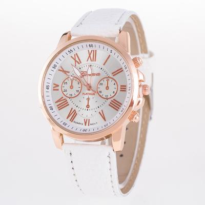 China Factory Price Non-Specific Quartz Analog Geneva Leather Wrist Watches For Women for sale