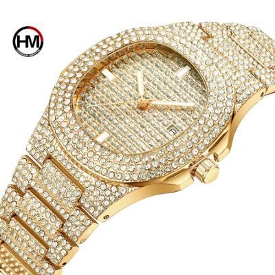 China Special Stylish HANNAH MARTIN HM-510 Women Day/Date Style Quartz Watches Diamond Square Stainless Steel Case Ladies Watch for sale