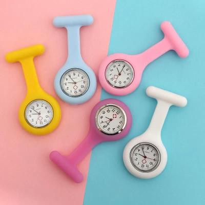 China Men's Amazon Hot Selling Colorful Portable Pocket Breast Silicone Watch Waterproof Nurse for sale