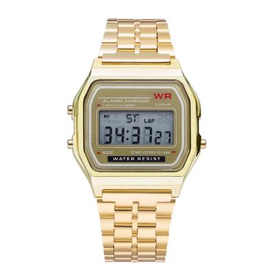 China Hot Selling Multifunctional Square LED Watch C Series Automatic Date Retro Alloy Electronic Fashion Small Gold Watch for sale