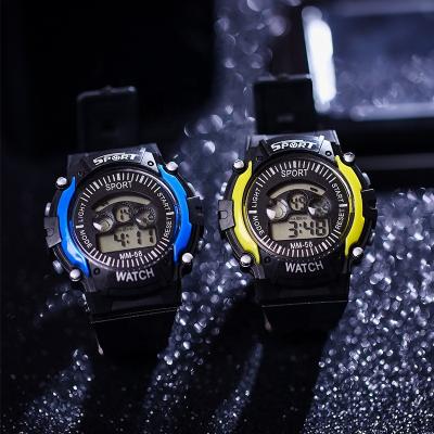 China Hot Selling Day/Date Trend Fashion LED Electronic Watch Multifunctional Sports Waterproof Colorful Luminous Children's Watch for sale