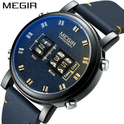 China Hot Selling Men's New Roller Watch Men's Fashion Feature Sports Business Quartz Leather Watch 2137 for sale