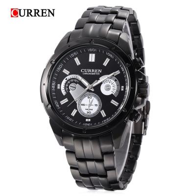 China Hot sale men's curren 8009 men's watch quartz watch leisure business steel band waterproof men's watch for sale