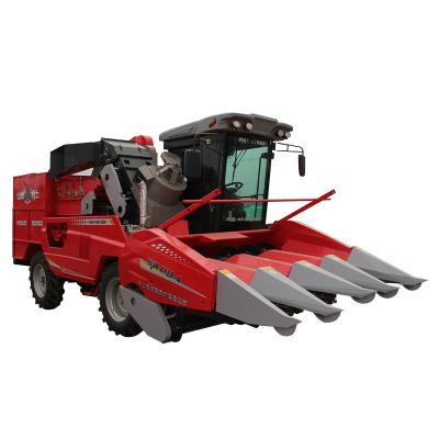 China Hot Selling Ripe Maize Corn Harvester Machine 4 Row Wheeled Maize Harvester for sale