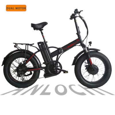 China 2021 Wholesale New Arrival Fat Tire Aluminum Alloy ANLOCHI Adult Bike 48V 750W Dual Motor Electric Bike for sale