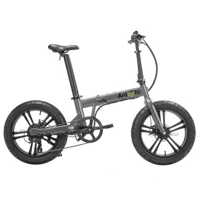 China Hot selling ANLOCHI 2021 inch hid battery 350W shimano 7 speed fat tire standard 20 folding electric bicycles ebike for adult for sale