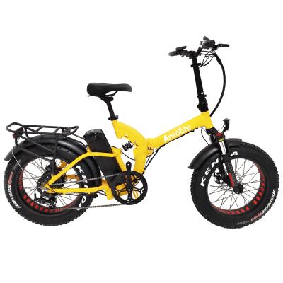 China ANLOCHI factory cheap 48V aluminum alloy ebike 20 inch fat folding electric bike tire folding e bike for sale