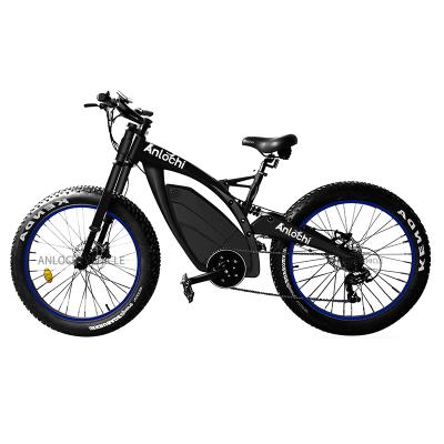 China ANLOCHI mountain enduro electric bike fast speed shimano 7 mth rate 500W long mid drive standard fat bike for sale