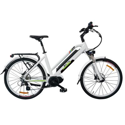 China ANLOCHI aluminum alloy city ebike 26inch 36V 250W electric bicycle factory mid drive electric lady cheap motor for sale