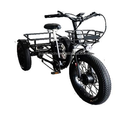 China New Type Aluminum Alloy ANLOCHI Fat Tire Electric Bike Cargo Electric Bike 3 Wheel Electric Bike for sale