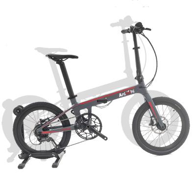 China Hot Selling 20 Inch Carbon Fiber ANLOCHI Folding Bike Lightweight Carbon Folding Bike for sale