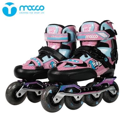 China Professional Outdoor Activities Carbon Fiber Kids Roller Skates Good Quality Slalom Built-in Slalom Rockered Frame Adult Player HR6 PINK for sale