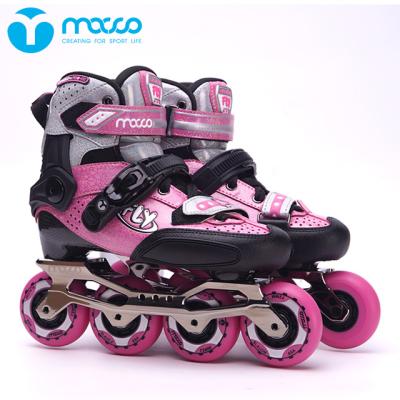 China Online Outdoor Activities Macco Kids Freestyle Slalom Skates Fancy Competitive High End ABEC-7 Carbon Fiber For Teenagers FLY Top Pink for sale