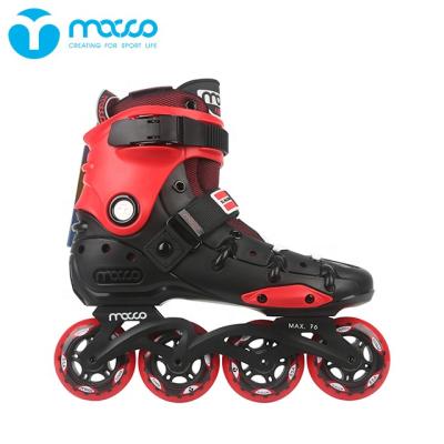 China Macco PVC black&red macco freestyle ABEC-5 slalom skates PP shell 85A adult hard shell integrated hard shell 85A PU wheel outdoor sports OEM for sale