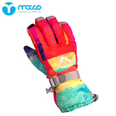 China Macco Waterproof Warm Touchable Professional Thickened Cotton Velvet Motorcycle Waterproof Warm Winter Gloves Five-finger Graffiti More Touchable for sale