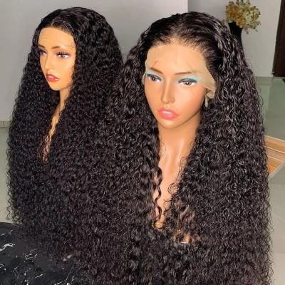 China 13x4 Lace Front Wig Human Hair Virgin Front Wig For Black Women Transparent Swiss Hair From China Supplier Original Pure Natural Mongolian Curly Hair for sale