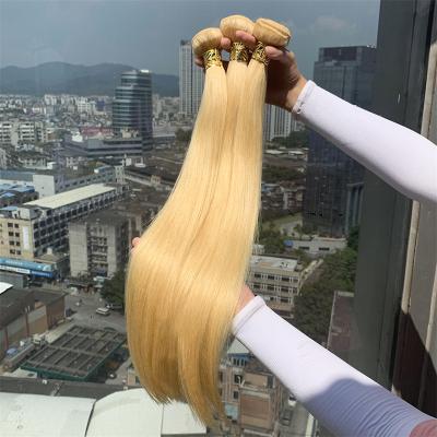 China No Shedding and Tangle.Soft 613 Blonde Brazilian Straight Hair Bundles 1B 613 Grade 10A 100% Blonde Hair Extension Bundles With Closure for sale