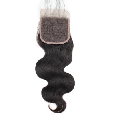 China Wholesale Raw Indian Virgin Remy Swiss Lace Hair Closure 4x4 Body Wave Human Hair Lace Closure Wig Real Pure Original Natural Virgin Hair for sale