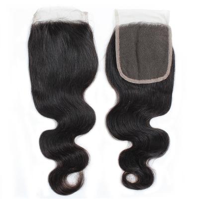 China Peruvian Swiss Lace Closure 4x4 5x5 6x6 7x7 Body Wave 4*4 Lace Closure Human Hair 180% Pure Original Natural Hair Wholesale 4x4 Wig Closure for sale