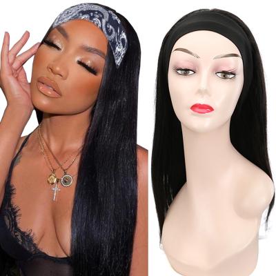 China Original Pure Natural Hair Straight No Lace Brazilian Straight 1B# Machine Wig Remy Human Hair Wig Full Weft Wig for sale