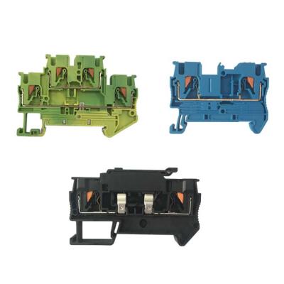 China Push In PA66 PT Combo Wire Terminal Connector To Spring Push In Din Rail Quick Wiring Terminal Block for sale