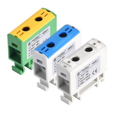 China PA66 UL94-V0 Din Rail Mount Copper KE 65 2pole KE Series 35mm2 Al Cu Terminal 1000V Electrical Terminal Connector for sale